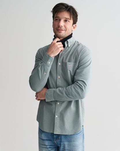 Gant Regular Fit Micro Gingham Poplin Shirt