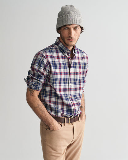 Gant Regular Fit Plaid Flannel Jaspé Shirt