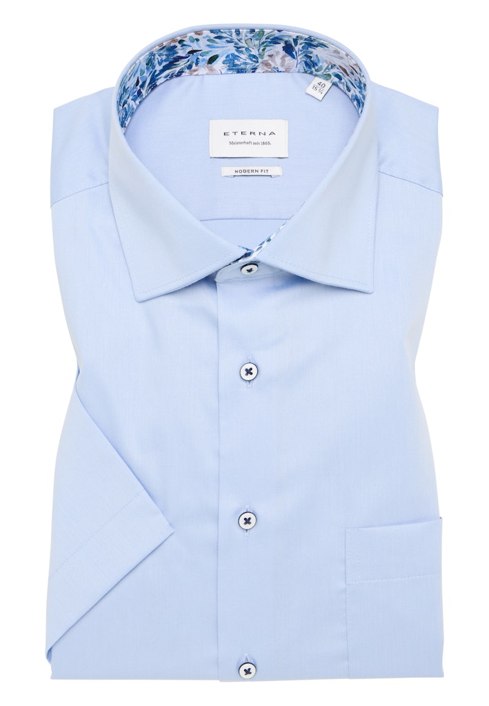 Eterna Plain Cotton Short Sleeve Shirt