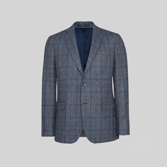 Magee Clady Tweed Jacket In Blue Check