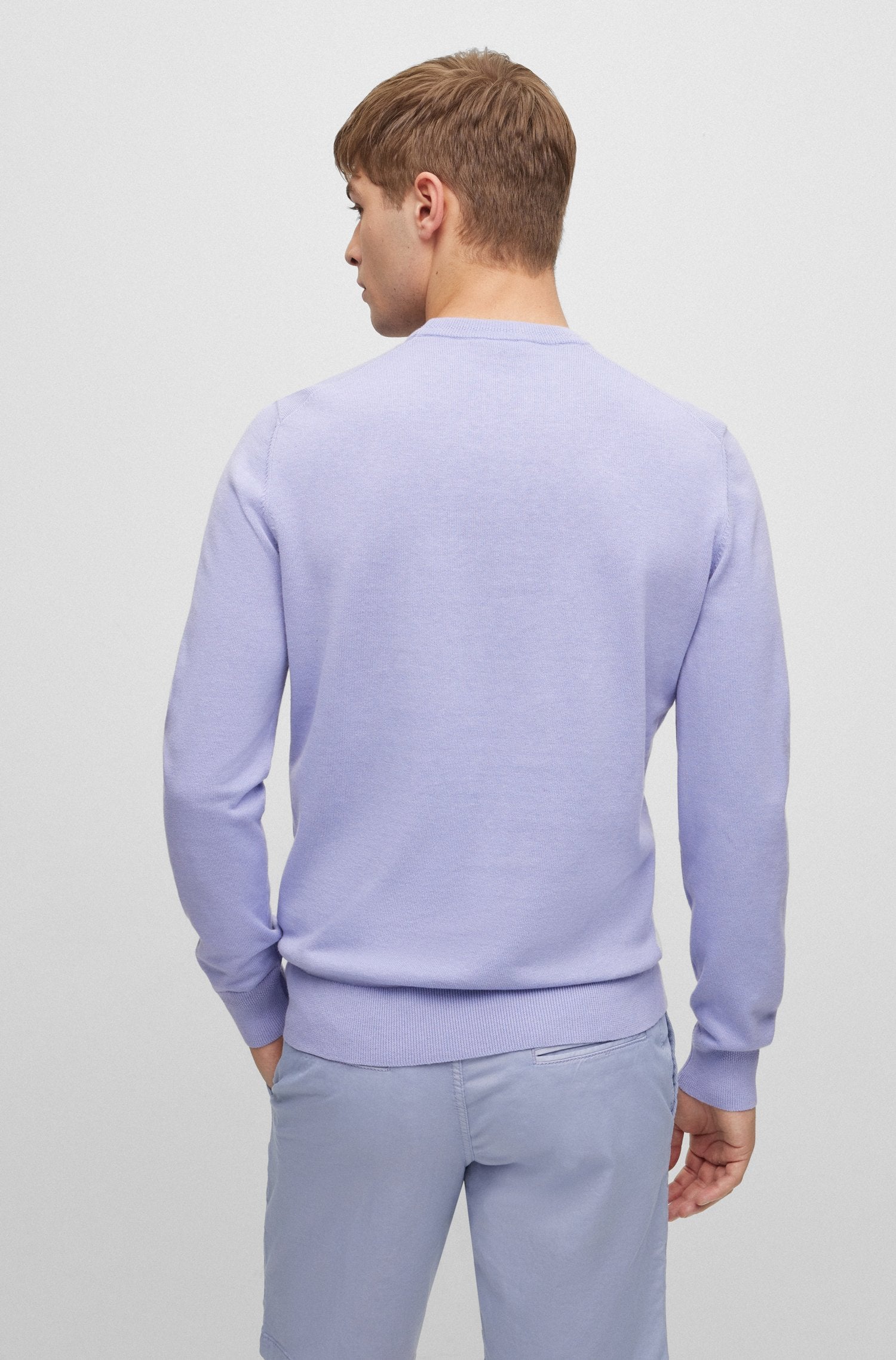 BOSS - Branded zip-neck sweater in dry-flex fabric